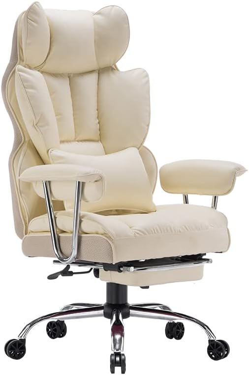 Efomao bürostuhl,PU Leder bürostuhl ergonomisch,schreibtischstuhl,Office Chair 150KG,Verstellbarer D