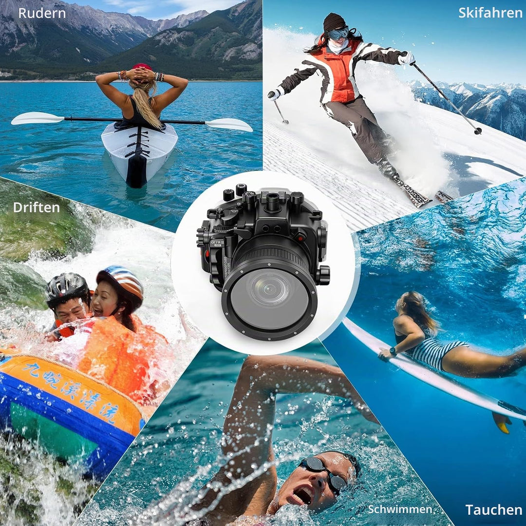 130 Feet/40 Meter Unterwasser Kamera Gehäuse wasserdichtes Gehäuse für Sony A7R III Sony A7-III, Son