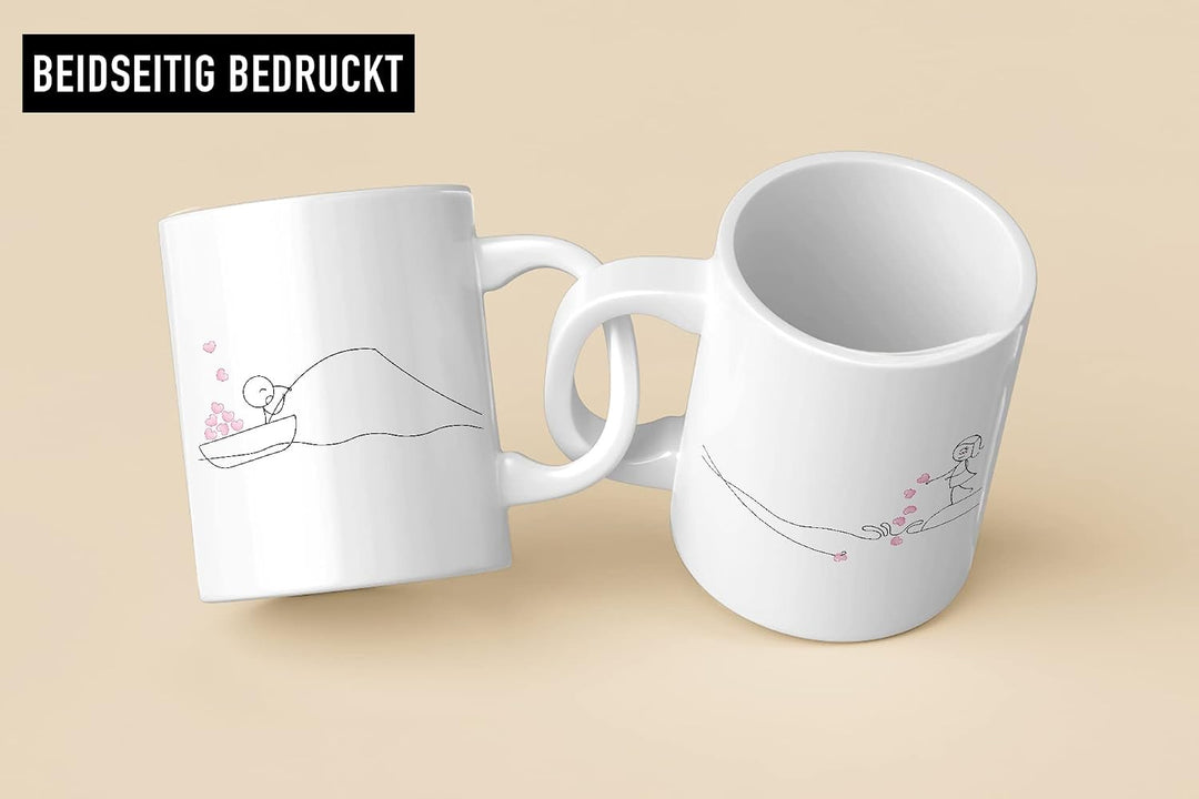Trendation - Partner Tassen Set Geschenk für Sie Ihn Fernbeziehung Freundin Freund Valentinstagsgesc