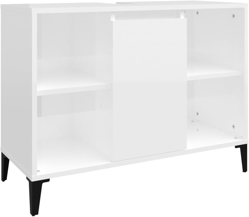 vidaXL Waschbeckenunterschrank, Badschrank mit 5 Fächern, Waschtisch Unterschrank mit Metallfüssen T