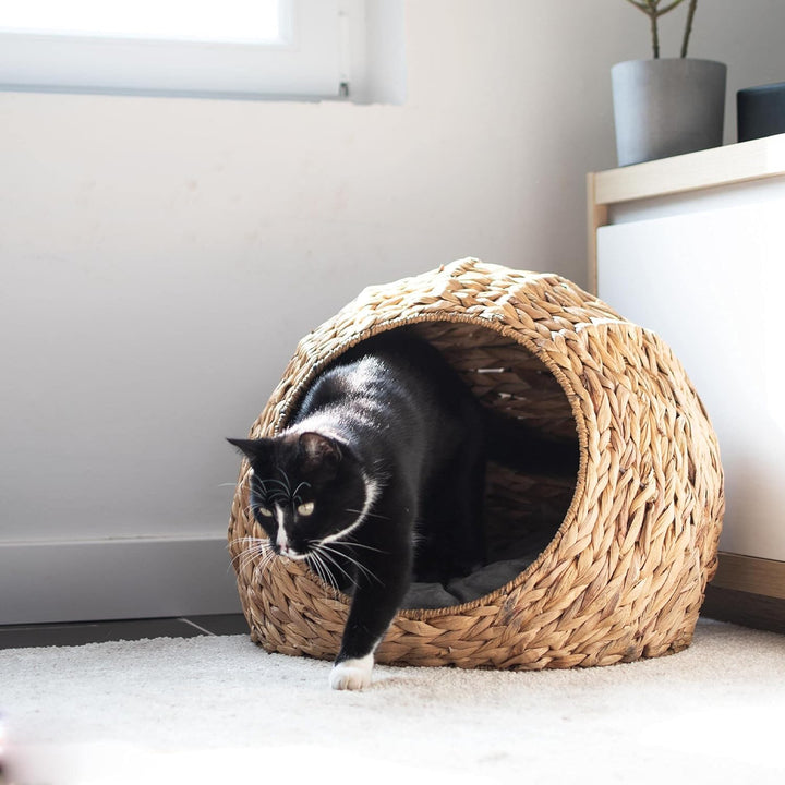 UNUS Animals Katzenkorb Katzenhöhle rund mit Kissen, Haustierkorb für Hunde und Katzen