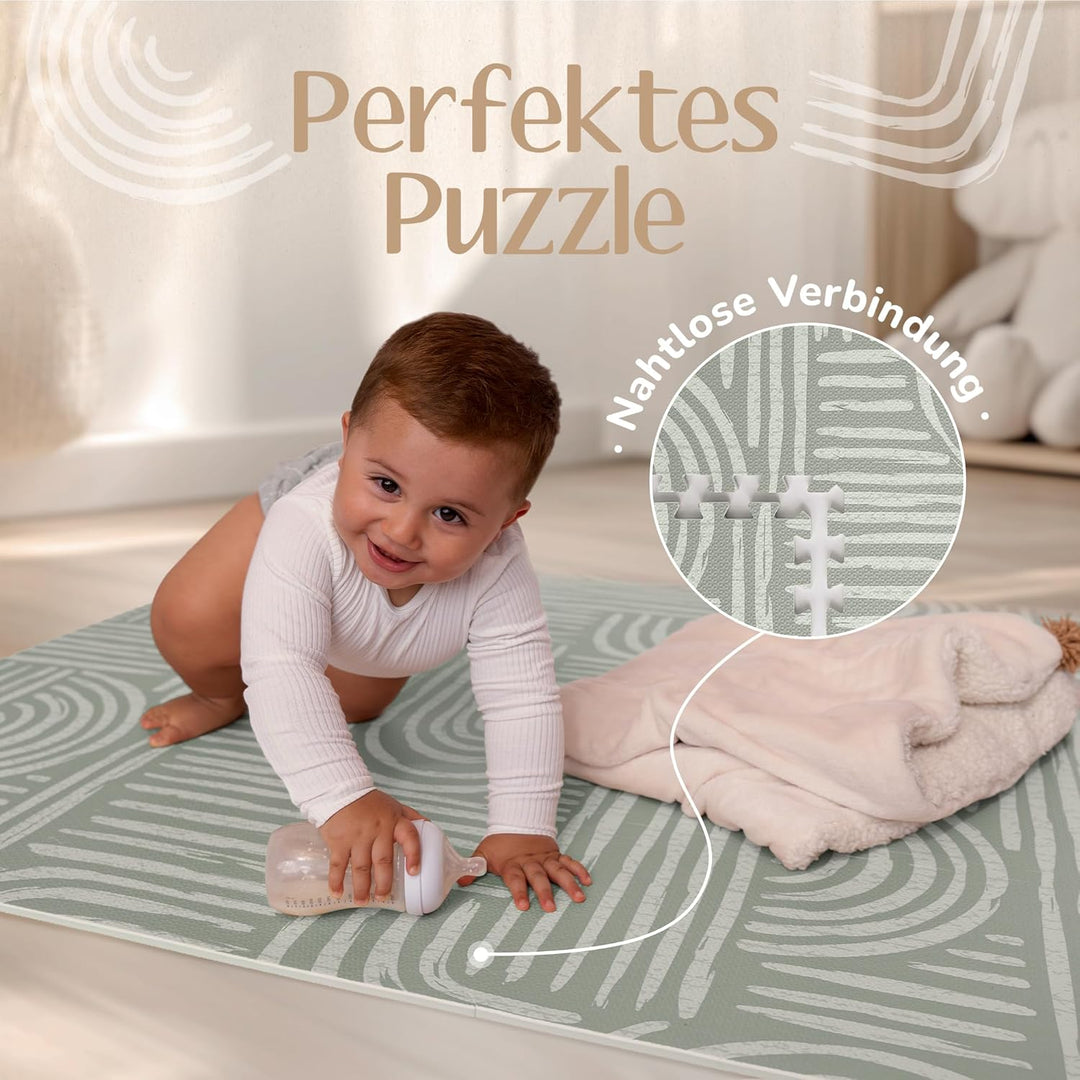 Puzzlematte Baby – Premium Krabbelmatte Baby aus EVA Schaum, Kinderteppich im zeitlosen Design, ruts