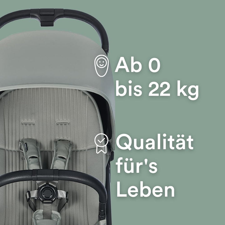 Easywalker Rockey S Reisebuggy & Kinderwagen 0-22 kg, Cabin Size, Automatisch Faltbar, Leicht & Komp