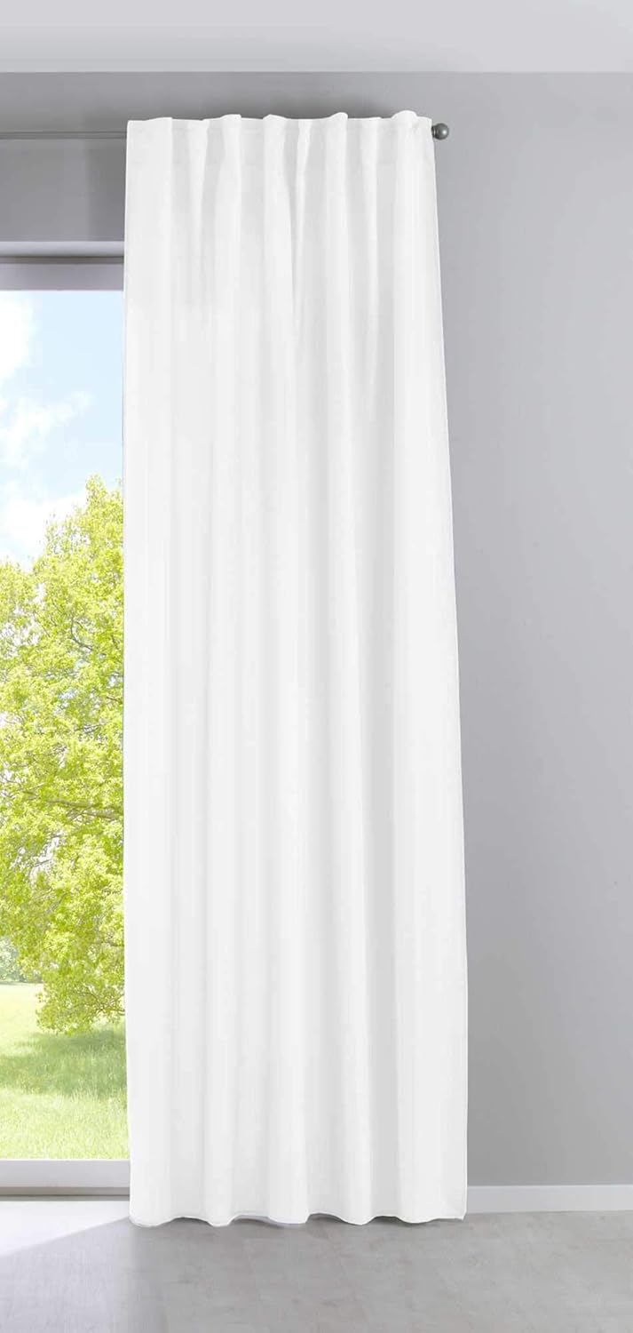 2er Set Vorhänge Verdeckte Schlaufen Cationic »JENA« HxB 250x140 cm Weiss Blickdicht Leinen Optik Ga