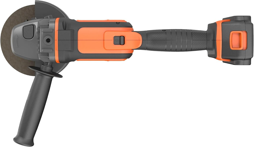 Black+Decker BCG720N Winkelschleifer (18V, 125mm Scheiben-ø, Sanftanlauf, für Trenn, Schleif- & Schr