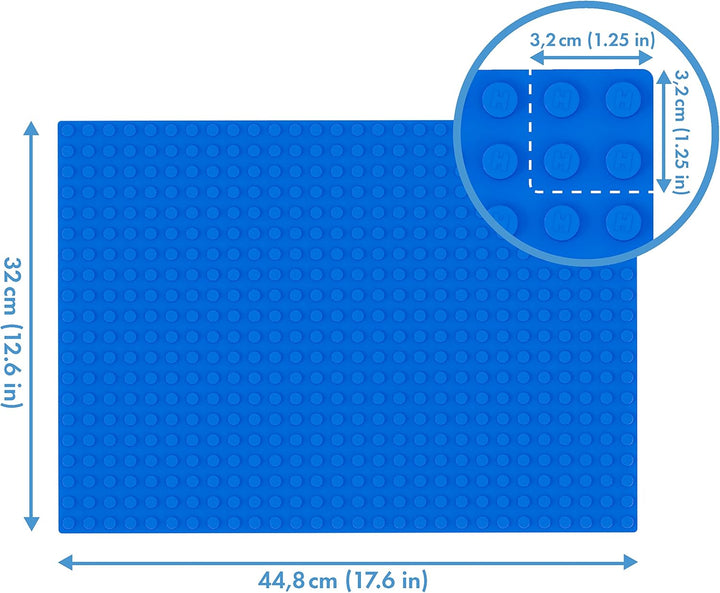 Hubelino mega (585-teilig), 420633 & 420329 Kugelbahn Grundplatte 560 Noppen Blau, kompatibel Bundle