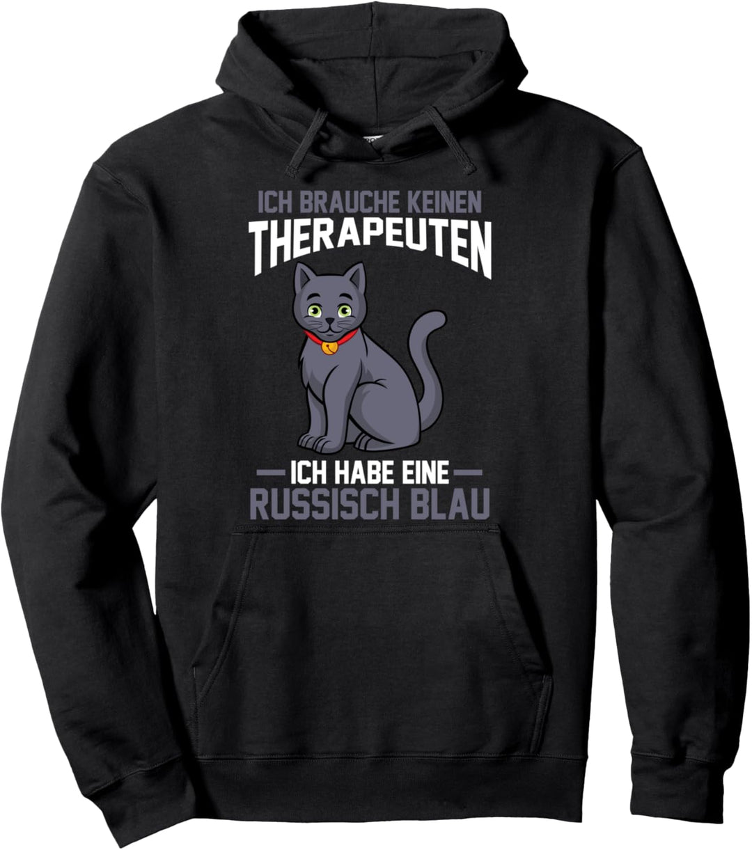 Therapeut Katze Russisch Blau Pullover Hoodie