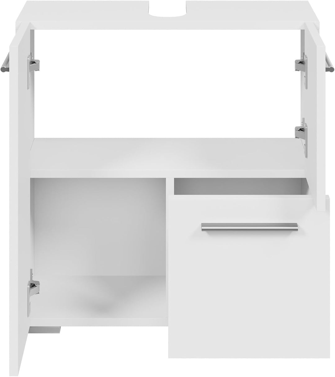 Badezimmer Badmöbel Mars - Weiss - Unterschrank Badmöbelset Badschrank Schrank Waschbeckenunterschra