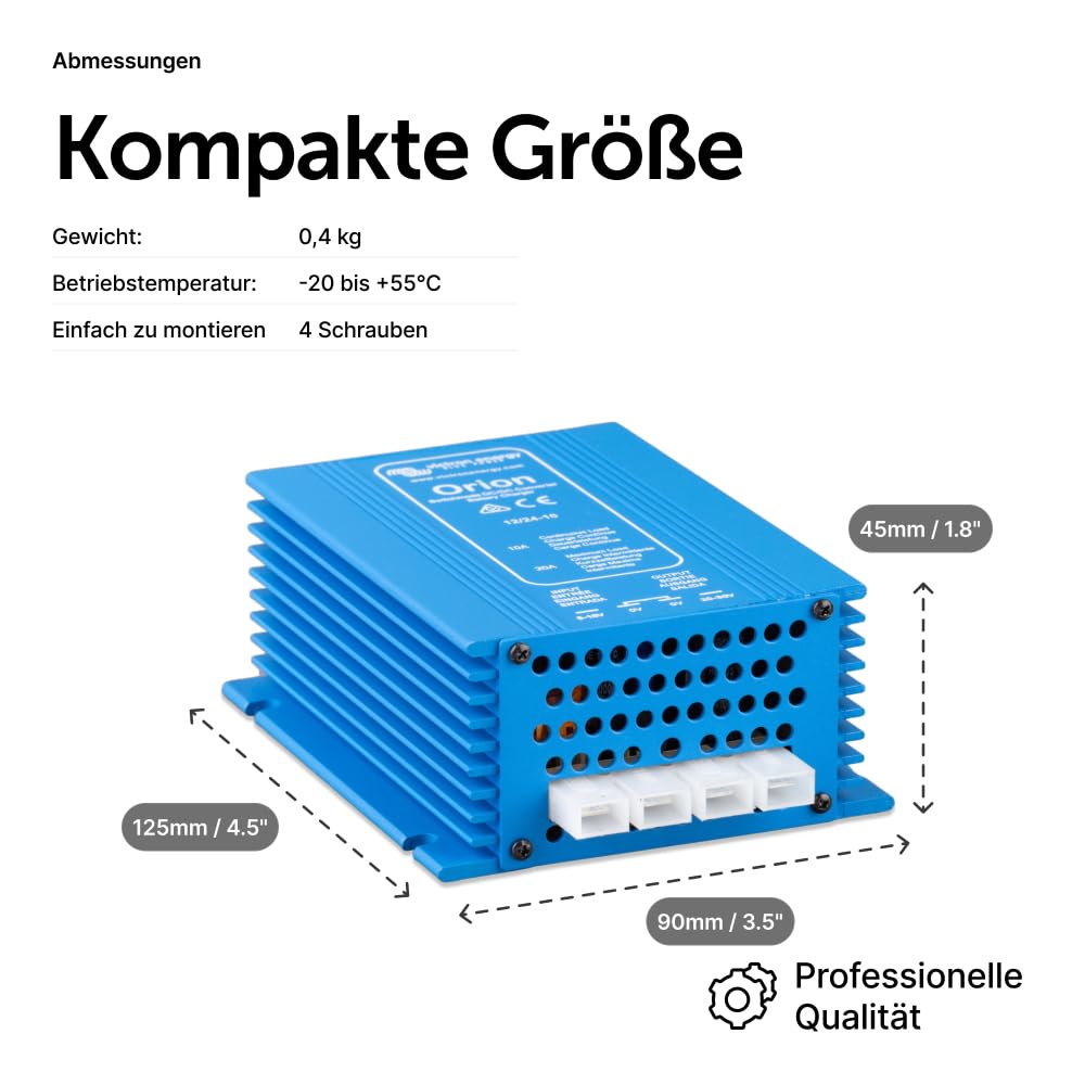 Victron Energy Orion IP20 12/24-Volt 10 Amp DC-DC Konverter Nicht isoliert, Hohe Leistung 12/24-Volt