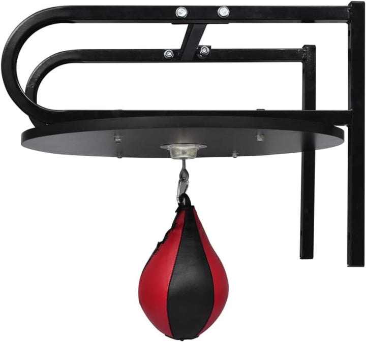 Homgoday Boxing Speedball Station - Stahlrahmen, MDF-Plattform, PVC-Ball, Schwarz-Rot, 60 cm Durchme