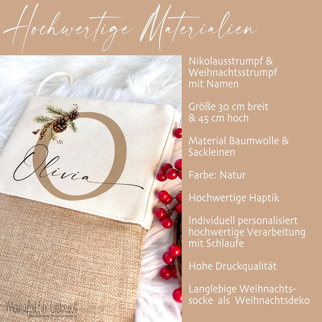 Manufaktur Liebevoll I Nikolausstrumpf Nikolausstiefel personalisiert Kinder Erwachsene Weihnachtsst
