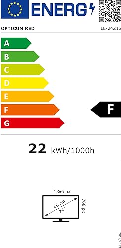 RED OPTICUM 24 Zoll TV - LE-24Z1S LED Fernseher (61cm) inkl. KFZ Adapter - Full HD Camping Fernseher