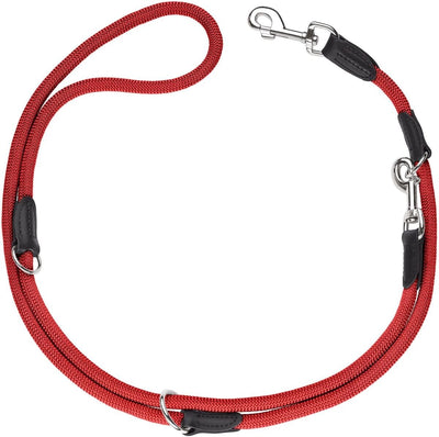 HUNTER Freestyle Verstellbare Führleine für Hunde, robust, wetterfest, 0,8/200 cm, rot 0,8 x 200 cm