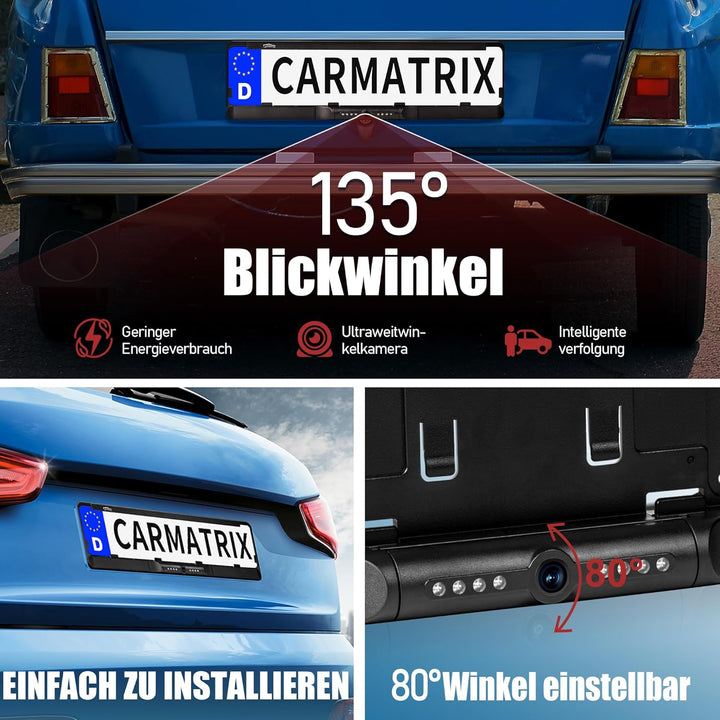 WLAN Funk Rückfahrkamera im Kennzeichenhalter für Smartphone | HD Rückfahrsystem mit App-Steuerung f