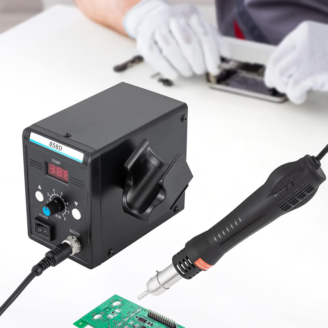 SMD Hot Air Rework Station 700W Heissluft Lötstation | Solder Soldering Löten 858D Temperaturbereich