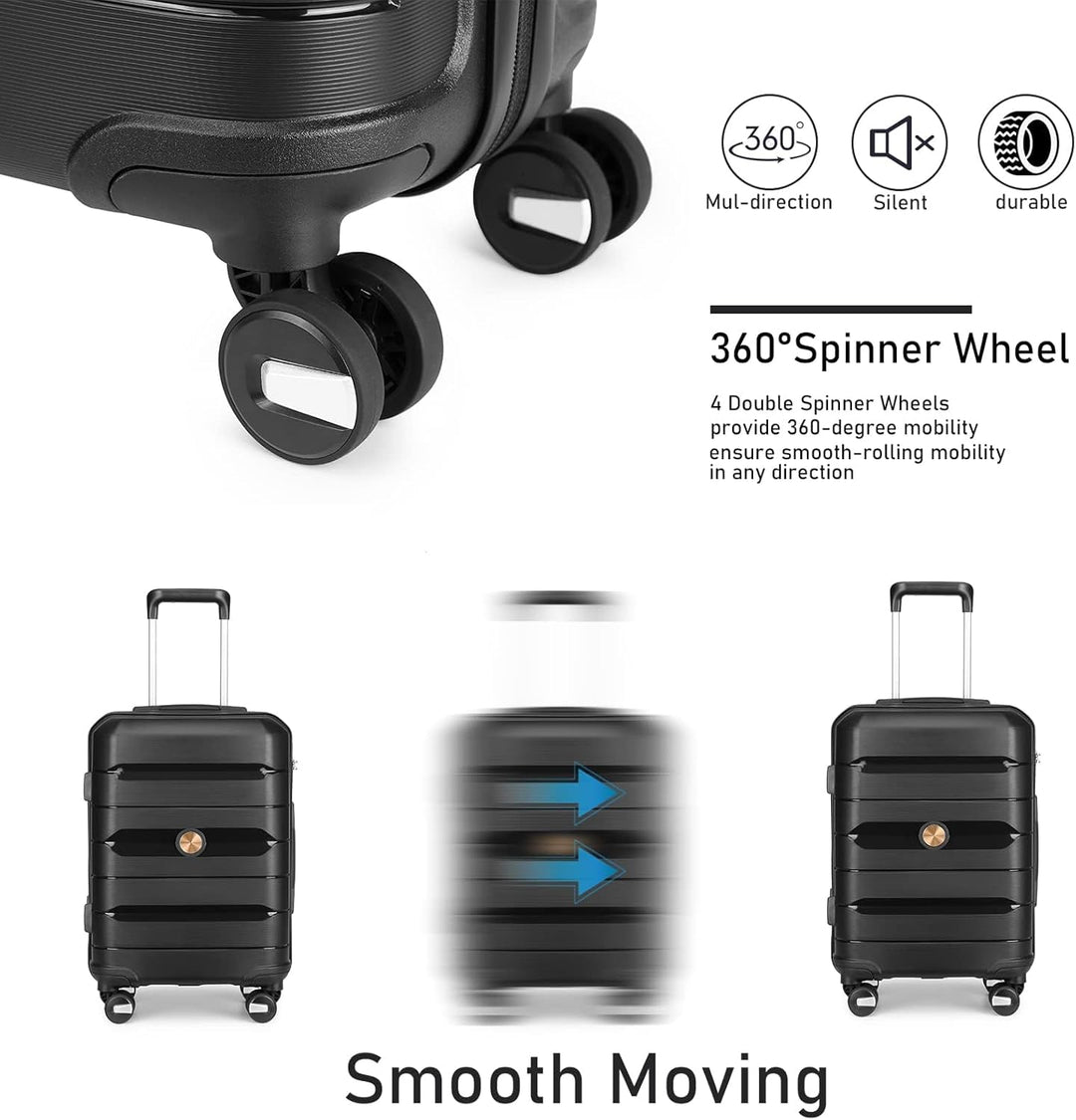 Sea choice Hartschalen Koffer Trolley Erweiterbar Kabinen Handgepäck 100% PP Leicht Reisekoffer mit