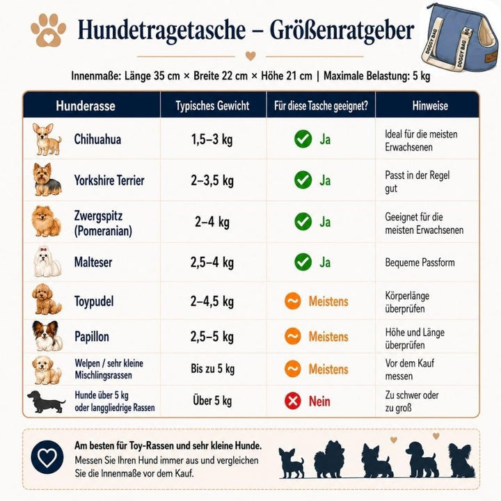 Hundetragetasche mit Reisebett für kleine Hunde und Katzen bis 8 kg | Tails of Glory: Transporttasch