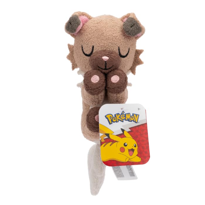 Pokémon Pokemon Plush 12cm Sleeping Rockruff - Brown/White - Official Stuffed Toy for Children 2+ Ye