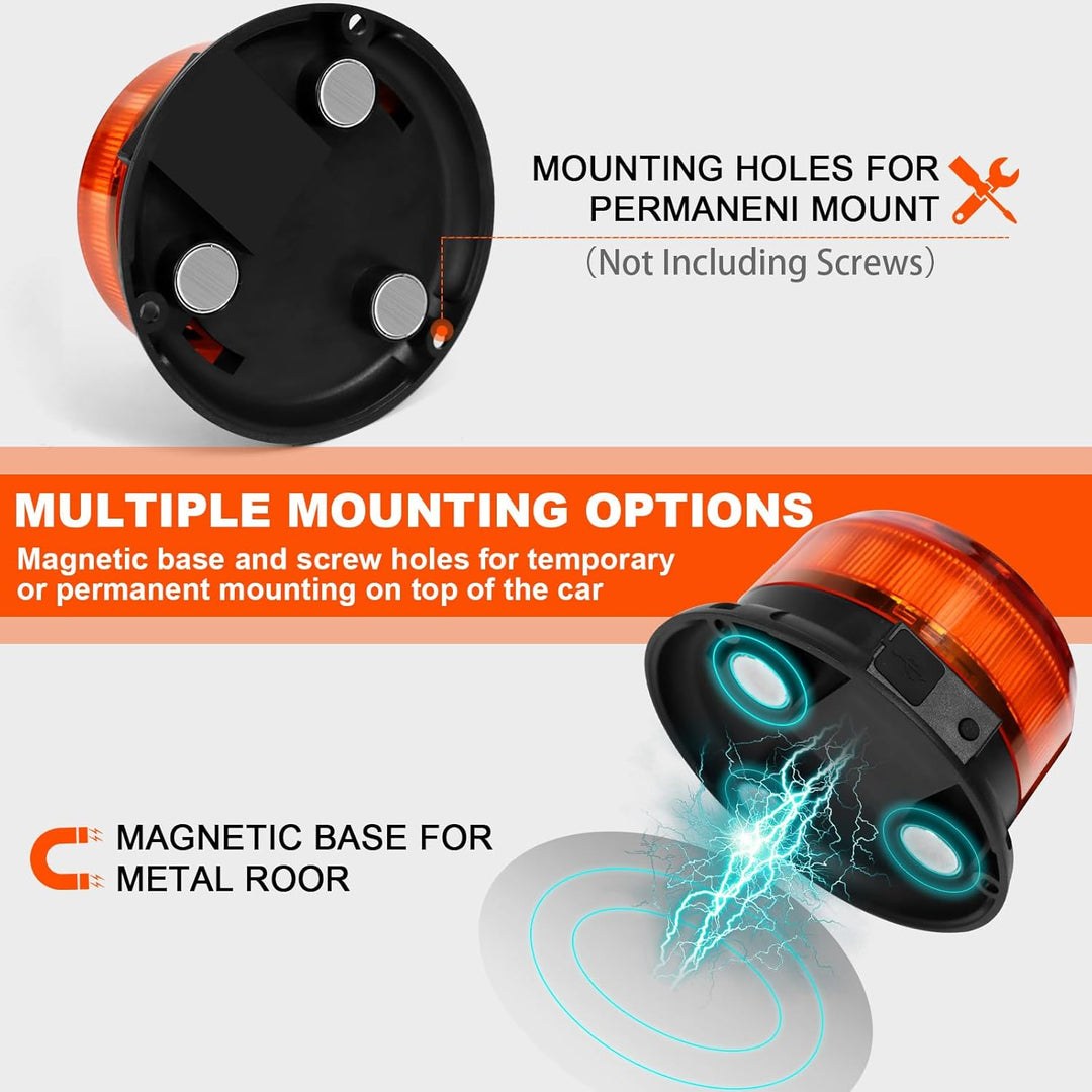 antom rundumleuchte akku Solarenergie 9 Blitzmuster 12V 24V Gelb Warnleuchte led Magnet mit 3 Meters