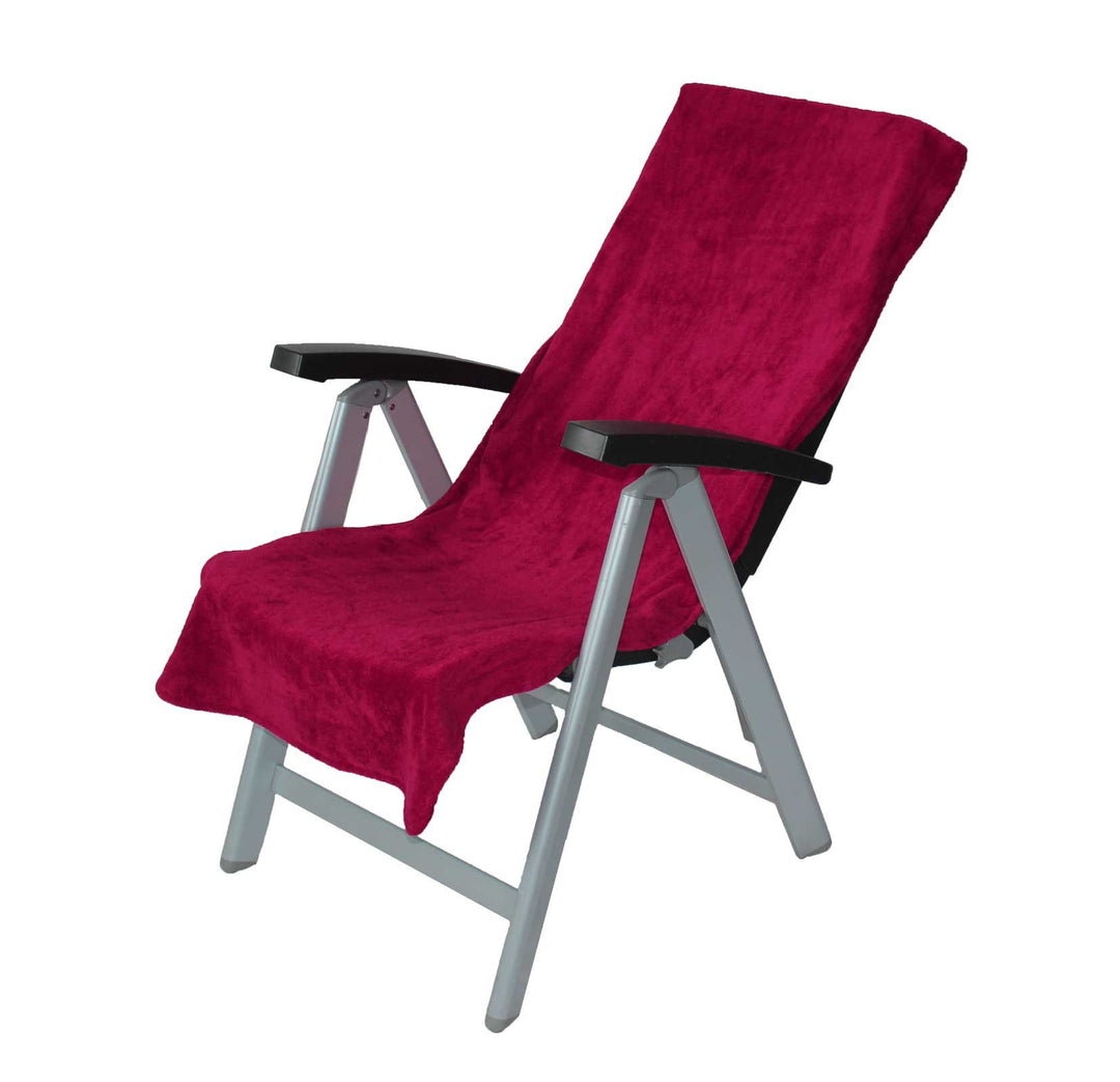 2er Pack Schonbezug für Gartenstuhl Campingstuhl Twin-Star 60x130 95° waschbar (rubinrot), Rubinrot