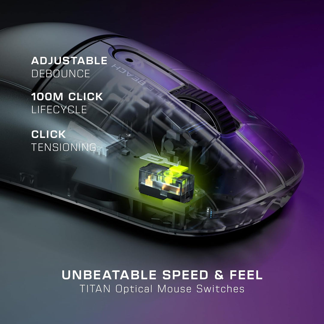 Turtle Beach Burst II Air – Kabellose 2,4-GHz-Gaming-Maus: ultraleichte 47 g, Optical Switches, symm
