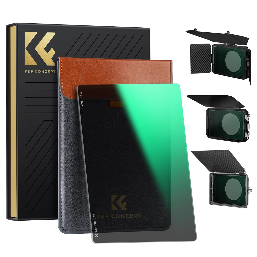 K&F Concept 4 x 5,65" ND8 Filter(3 Blendenstufen),Dicke 4mm Rechteckfilter quadratischer Graufilter