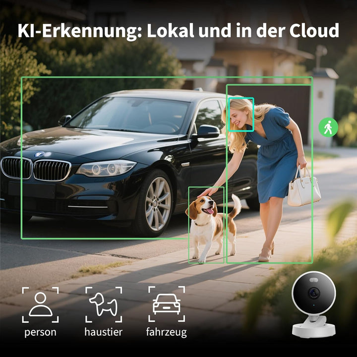 Aqara G100, 2K Sicherheitskamera für Innen & Aussenbereich, HomeKit Secure Video, 2-Wege-Audio, Sche