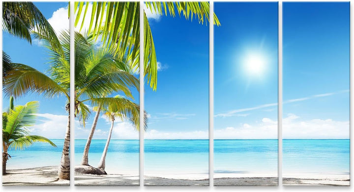 islandburner Bild auf Leinwand Karibisches Meer Strand Unter Palmen Bilder Wandbilder Poster Leinwan