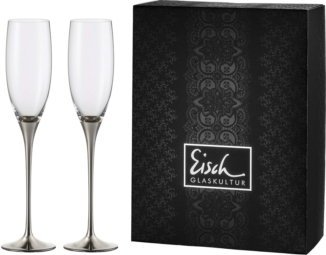 Eisch - Sektgläser Champagner Exklusiv Platin - 2 Stück im Geschenkkarton