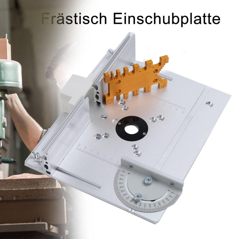 Lfhelper Frästisch Oberfräsentisch mit 4 Frästisch-Einlegeplatten Aluminium Oberfräsentisch Schneide