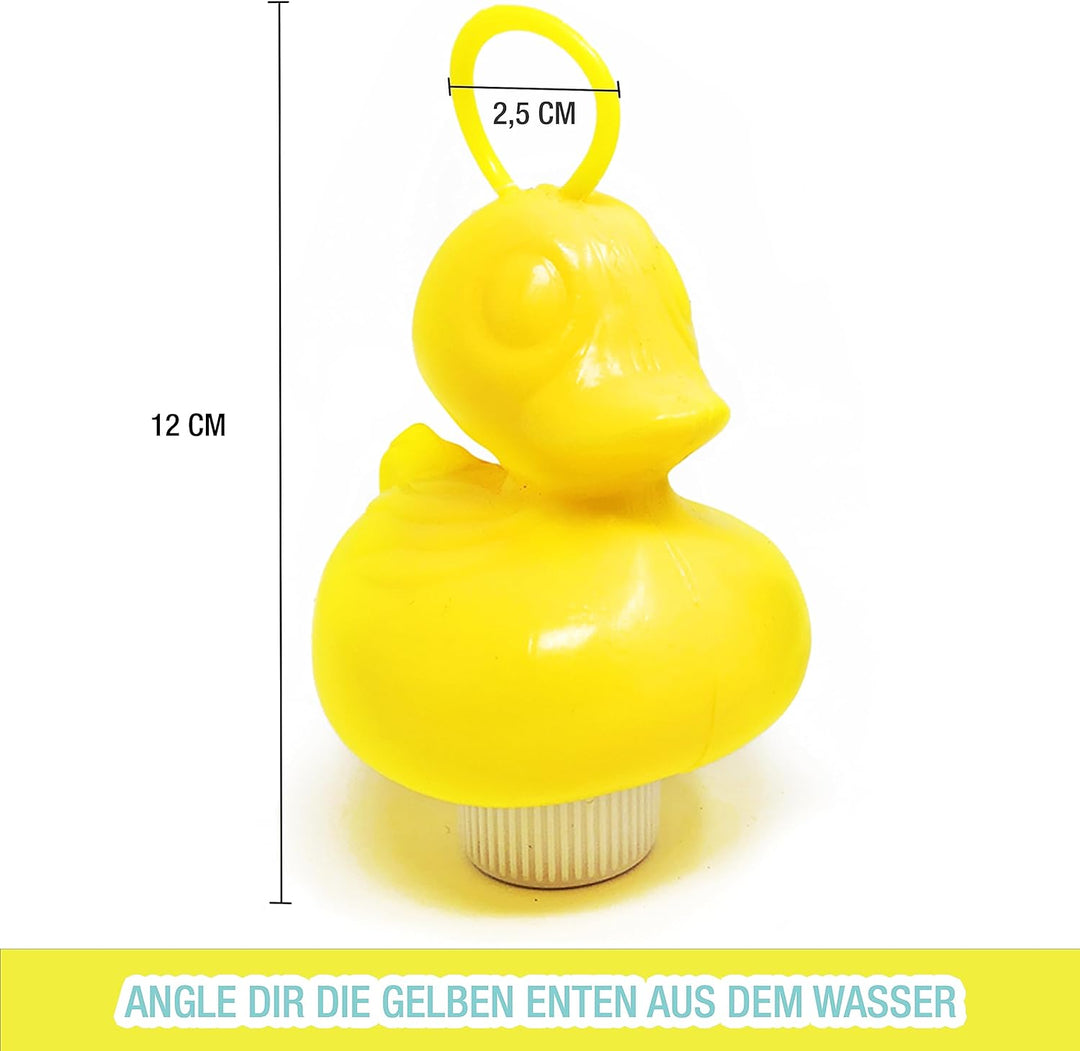 AMLI Enten Angeln | 16x gelbe Entchen mit Öse & Gewicht | Entenangeln Spiel Wasser gross | Perfekt f