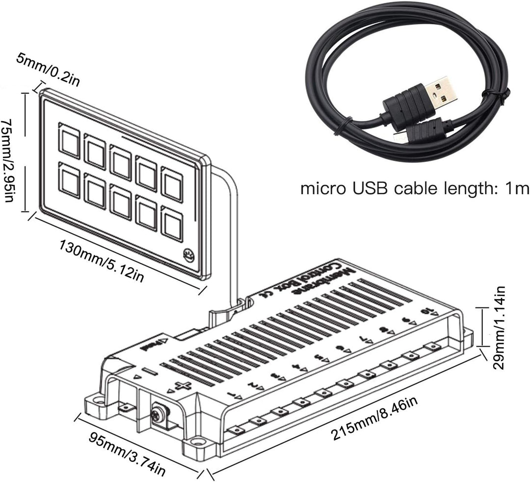 Control Switch Panel，Yctze 10P Membran Control Switch Panel Bluetooth-APP-Steuerung mit Hintergrundb