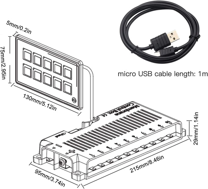 Control Switch Panel，Yctze 10P Membran Control Switch Panel Bluetooth-APP-Steuerung mit Hintergrundb