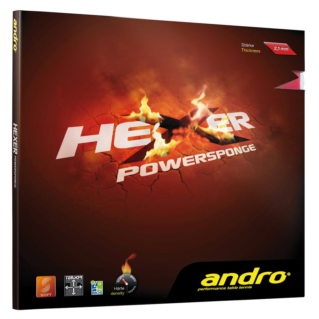 ANDRO Belag Hexer Powersponge Schwarz 1,7 mm, Schwarz 1,7 mm