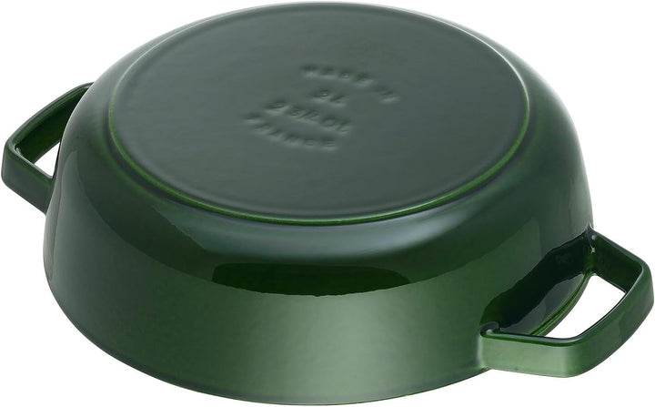 STAUB Gusseisen Bräter, Chistera Tropfenstruktur im Deckel, Rund 28 cm, 3,7 L, Basilikumgrün Basilik