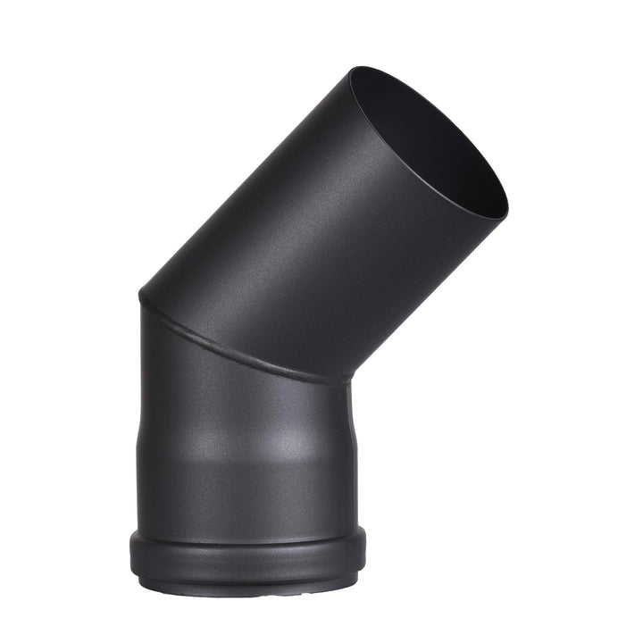 FIREFIX R80/B45 Pelletofenrohr-Bogen aus 1,2 mm starken Stahl in 80 mm Durchmesser, für Pelletöfen u