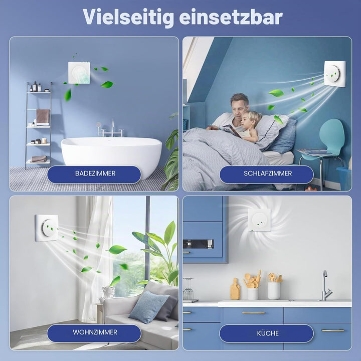 Badlüfter mit Fernbedienung 100 mm, leistungsstarke Abluftventilator mit 2 Richtungen Ventilaton und