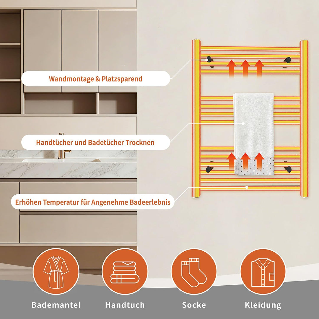 Heizkörper, Badheizkörper, Handtuchwärmer & Heizung fürs Badezimmer, Handtuchhalter, stylischer Hand