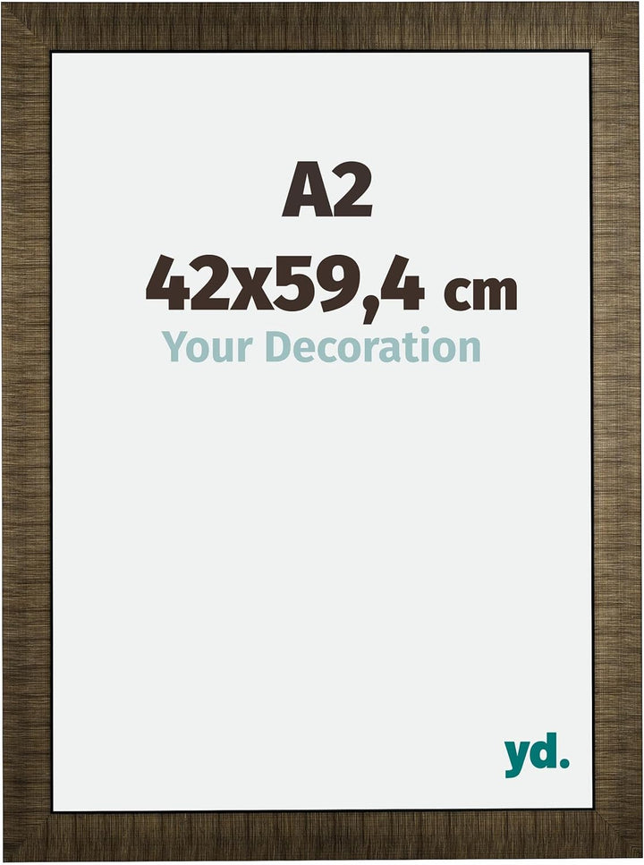 yd. Your Decoration - Bilderrahmen DIN A2 42x59,4 cm - Bilderrahmen aus Holz mit Acrylglas - Antiref