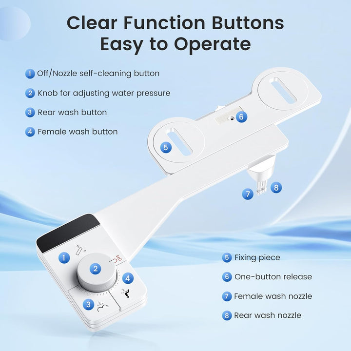 Bidet Aufsatz Für Toilette, Einsatz Einziehbare Selbstreinigende Doppel Düse Bidet Aufsatz Nicht Ele