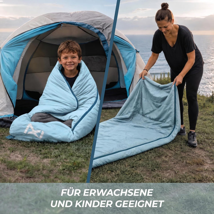 Schlafsack Erwachsene - Sommerschlafsack Kleines Packmass & Ultraleicht - Mumienschlafsack für Campi