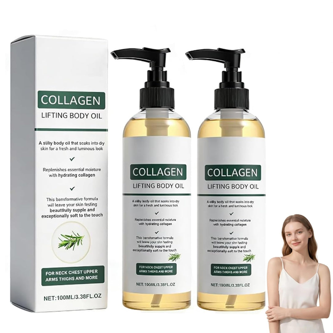 2 Stück Collagen Lifting Körperöl,Collagen Lifting Body Oil,Körperöl Straffend mit Rosmarinblattextr
