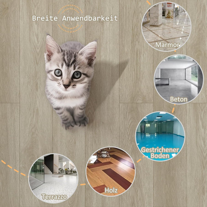Oxdigi PVC Bodenbelag Selbstklebende 3 m², Holzoptik Vinylboden Bodenfliesen für Eingangstür, Wohnzi