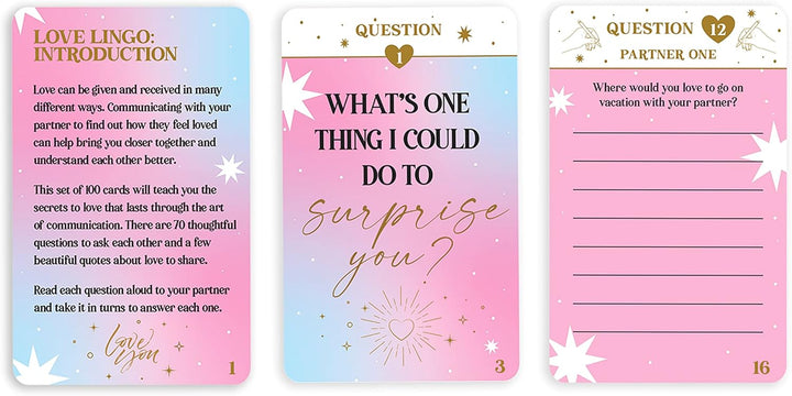 Gift Republic Entdecken Sie Ihren Love Lingo – 100 Karten-Packung mit zum Nachdenken anregenden Frag