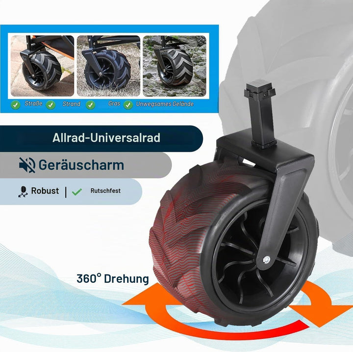 EchoSmile Bollerwagen Faltbar 200L 160KG, Handwagen Transportwagen Klappbar mit Verstellbarem Griff