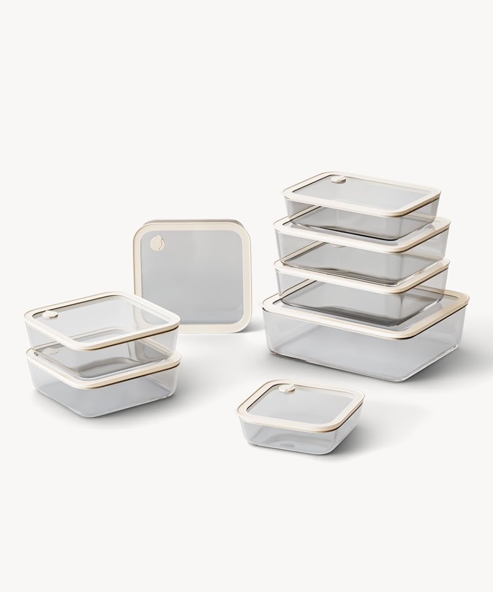Zoha Frischhaltedosen Glas Set 8-teilig – Vorratsdosen Glas mit Deckel BPA-frei – luftdichtes Frisch