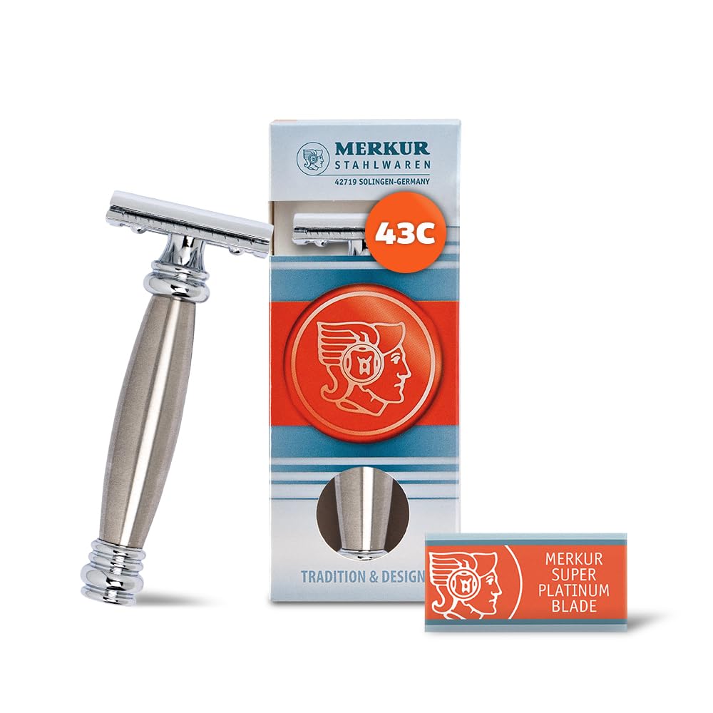 Merkur – 43.002 – Rasierer verstellbar schwere – Chrom Edelstahl Silber, Silber