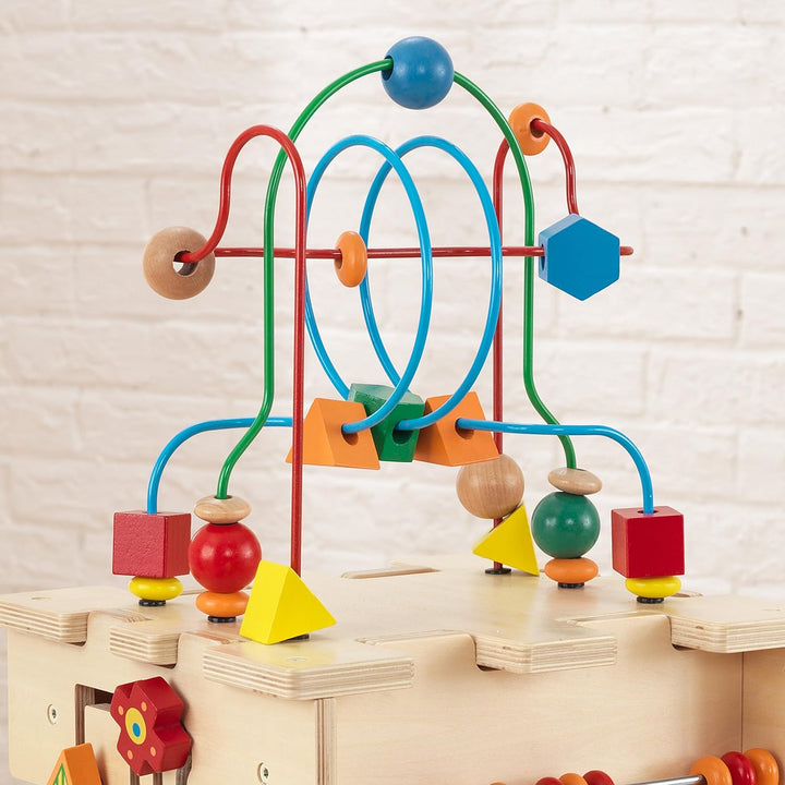 KidKraft Deluxe Motorikwürfel aus Holz, Motorikspielzeug ab 1.5 Jahre, Activity Center Baby Spielzeu