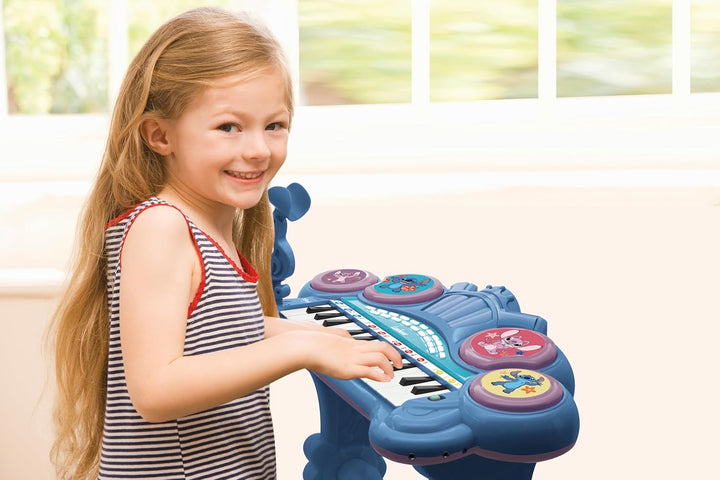 Lexibook, elektronisches Stitch-Keyboard mit Sitz und Mikrofon, 24 beleuchtete Tasten zum Musizieren