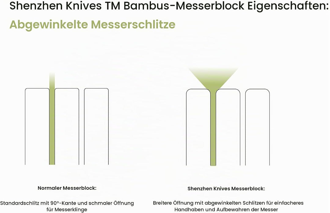 Shenzhen Knives Grosser Schubladen-Messerblock: 11 Slot (hält 10-12 Messer) Leerer Bambusholz-Messer
